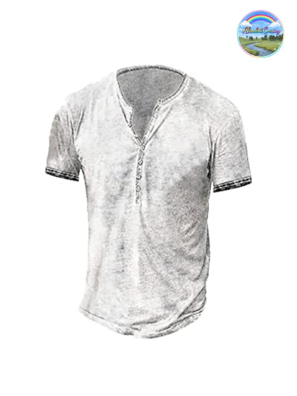 Mens Distressed Henley Shirt Vintage Short Sleeve V Neck T-Shirt Slim Fit